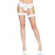 (SALE) Чулки в крупную сетку Leg Avenue Fence Net Thigh Highs White, one size