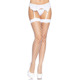 (SALE) Чулки в крупную сетку Leg Avenue Fence Net Thigh Highs White, one size