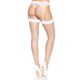 (SALE) Чулки в крупную сетку Leg Avenue Fence Net Thigh Highs White, one size