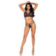 Эротический комплект со стрепами и стразами Leg Avenue Ready Or Not S Black, бра + стринги