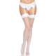 Чулки-сетка для крепления на пояс Leg Avenue Nylon Fishnet Thigh Highs White, one size