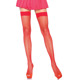 Чулки-сетка Leg Avenue Nylon Fishnet Thigh Highs Red, мелкая сетка, one size