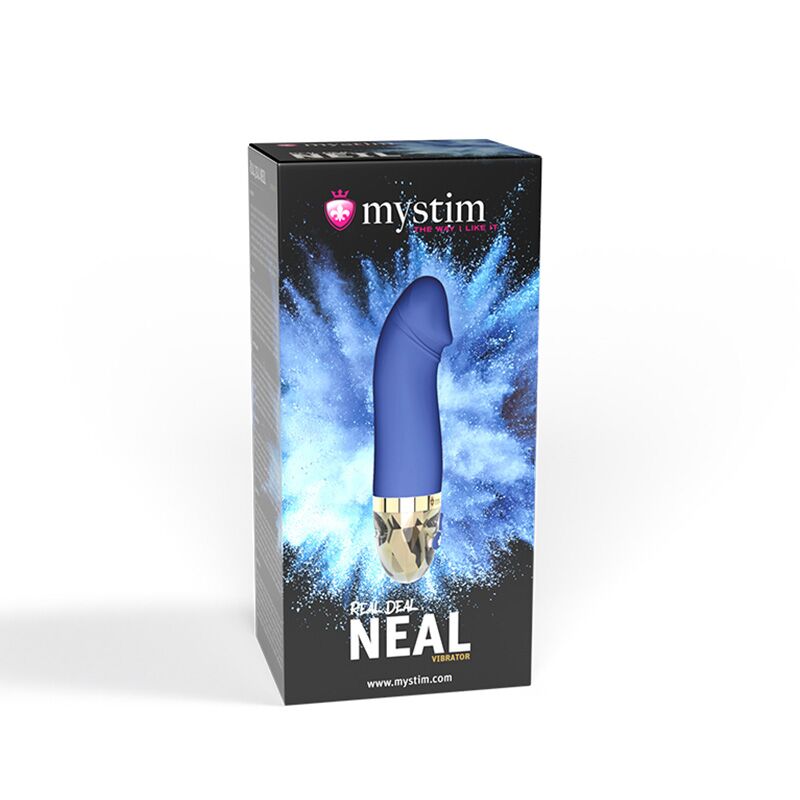 Вибратор Mystim Real Deal Neil Blue, мощный мотор, 8 режимов