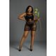 Платье-бодистокинг Moonlight Plus Model 01 XL-XXXL Black, мини, без рукавов