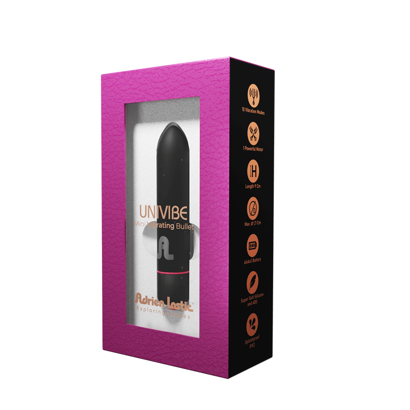 Вибропуля Adrien Lastic Univibe, 10 режимов работы, силикон, на батарейках