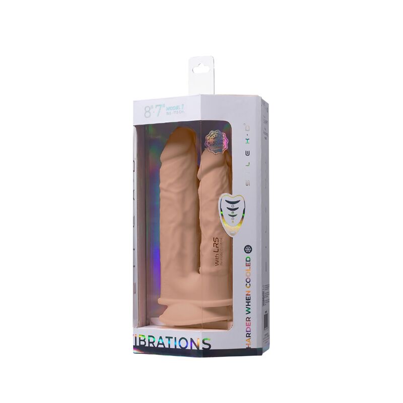 Двойной фаллоимитатор с вибрацией SilexD Double Gusto Vibro Flesh (Model 1 size 8" & 7") + LRS, диам