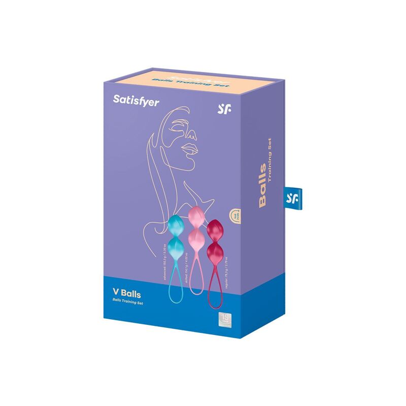 Вагинальные шарики Satisfyer V Balls (3 пары), диаметр 3,4см, масса 79-114-150г, монолитные