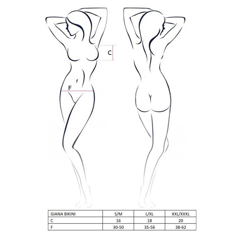 Комплект белья Passion GIANA BIKINI S/M, white, полупрозрачные лиф и трусики с бантиками