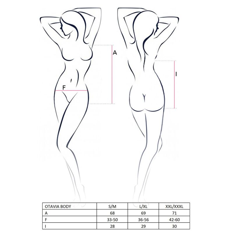 Боди монокини с глубоким декольте Passion OTAVIA BODY L/XL, black