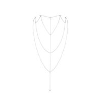 Цепочка для спины Bijoux Indiscrets Magnifique Back and Cleavage Chain - Silver, украшение для тела