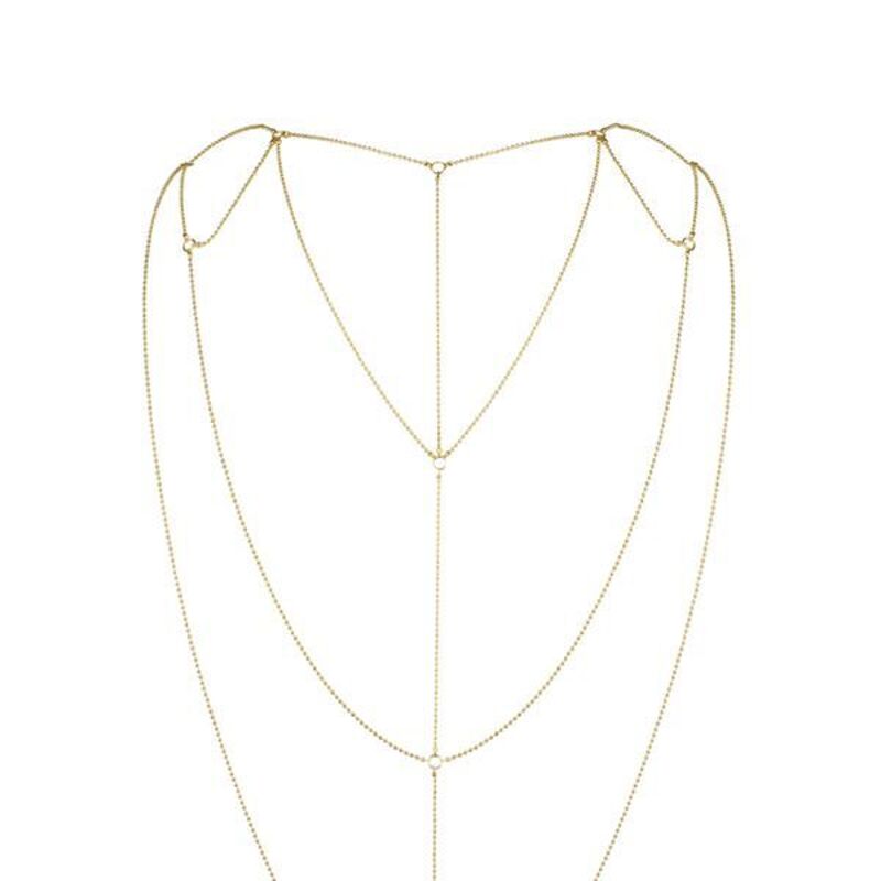 Цепочка для спины Bijoux Indiscrets Magnifique Back and Cleavage Chain - Gold, украшение для тела