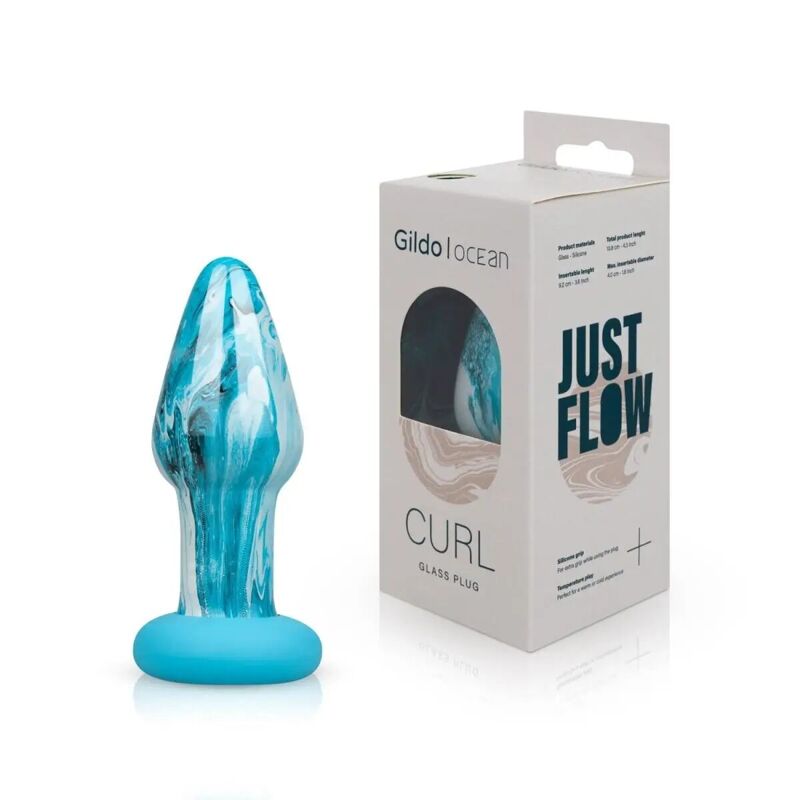 Стеклянная анальная пробка Gildo Ocean Curl, макс. диаметр 4 см