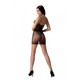 Ажурное мини-платье на тонких бретелях Passion BS096 One Size, black, плетение на груди