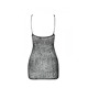 Ажурное мини-платье на тонких бретелях Passion BS096 One Size, black, плетение на груди