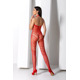 Бодистокинг с плетением на животике Passion BS100 One Size, red, декоративный шов, с доступом