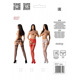 Эротические колготки-бодистокинг с ажурным поясом Passion S027 One Size, red, открытый доступ