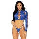 Комплект Leg Avenue Long sleeve crop top & string Royal Blue One Size, топ, стринги