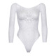 Эротическое боди-бодистокинг Leg Avenue Snap crotch thong back teddy White S/M