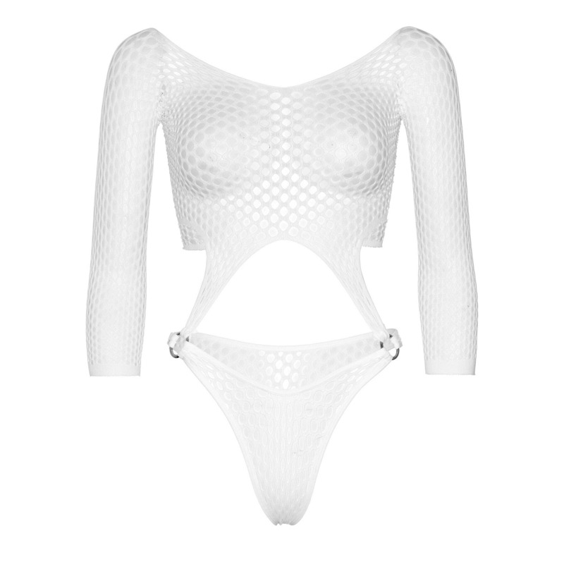 Эротическое боди Leg Avenue Top bodysuit with thong back White