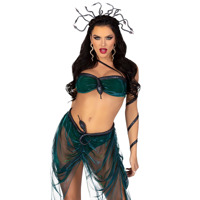 Еротичний костюм Медузи Горгони Leg Avenue Medusa Costume XS, топ, спідниця, нарукавники, прикраси Еротичний костюм Медузи Горгони Leg Avenue Medusa Costume XS, топ, спідниця, нарукавники, прикраси