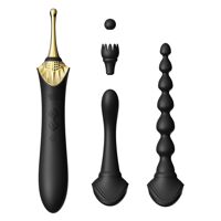 Мультифункціональний вібратор Zalo — Bess 2 Obsidian Black, 4 насадки, підігрів Мультифункціональний вібратор Zalo — Bess 2 Obsidian Black, 4 насадки, підігрів