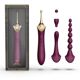 Мультифункциональный вибратор Zalo — Bess 2 Velvet Purple, 4 насадки, подогрев