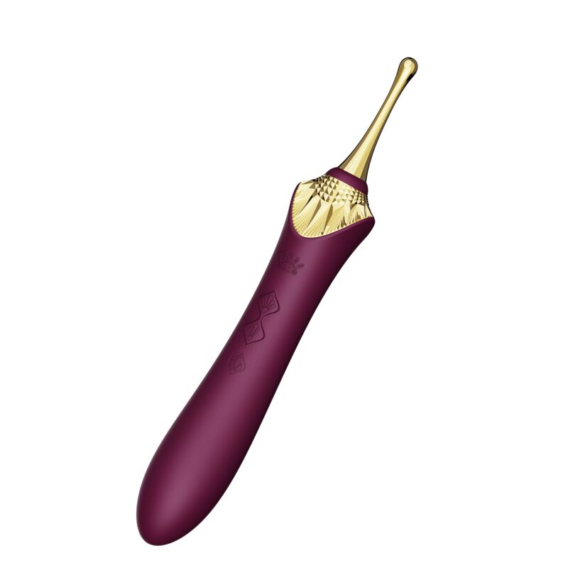 Мультифункциональный вибратор Zalo — Bess 2 Velvet Purple, 4 насадки, подогрев