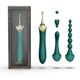 Мультифункциональный вибратор Zalo — Bess 2 Turquoise Green, 4 насадки, подогрев