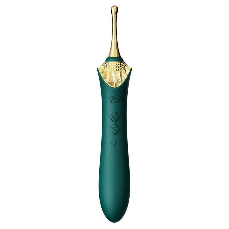 Мультифункциональный вибратор Zalo — Bess 2 Turquoise Green, 4 насадки, подогрев