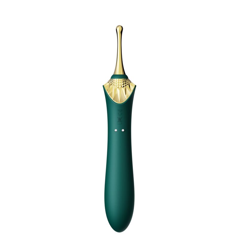 Мультифункциональный вибратор Zalo — Bess 2 Turquoise Green, 4 насадки, подогрев