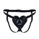 Трусики Сердце для страпона из натуральной кожи Feral Feelings - Hearts Strap-on Belt Black