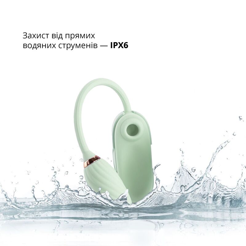 Вакуумный клиторальный стимулятор Otouch Louis Vibrate Teal с виброяйцом, в кейсе