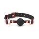 Силиконовый кляп Liebe Seele Wine Red Ball Gag, диаметр шарика 4,3 см, ремень из натуральной кожи