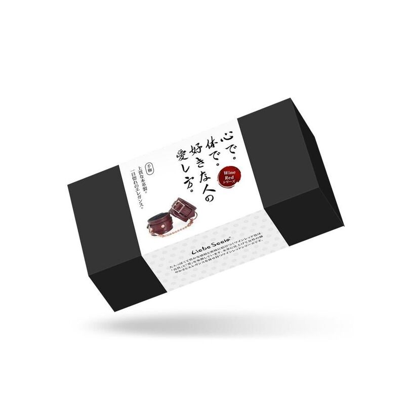 Кожаные наручники Liebe Seele Wine Red Wrist Cuffs, съемная цепочка-крепление