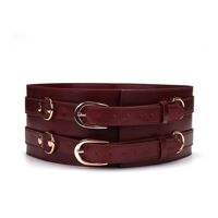 Кожаный пояс для бондажа Liebe Seele Wine Red Waist Cuff, M Size