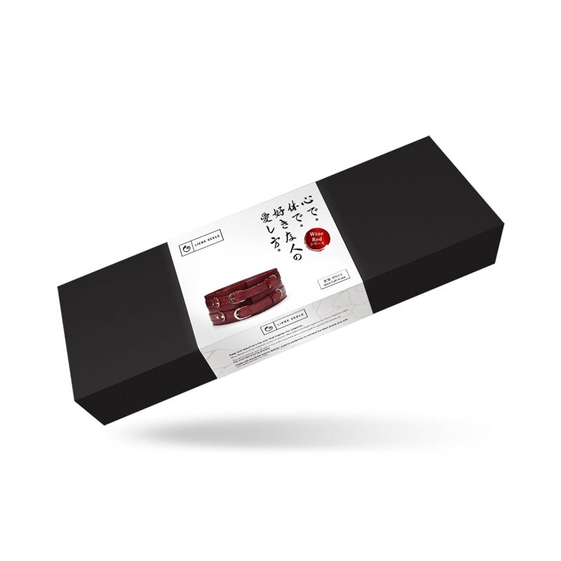Кожаный пояс для бондажа Liebe Seele Wine Red Waist Cuff, M Size