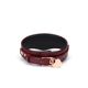 Кожаный ошейник с поводком Liebe Seele Wine Red Curved Collar, замок-сердечко