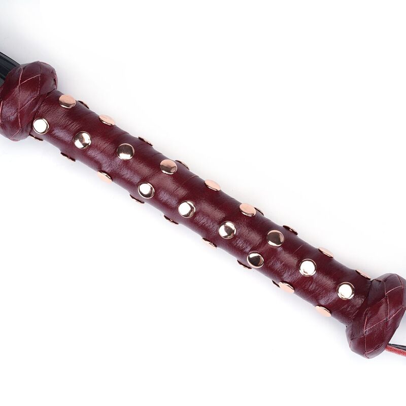 Флоггер Liebe Seele Wine Red Studded Flogger, натуральная кожа