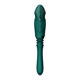Компактная смарт секс-машина Zalo – Sesh Turquoise Green, 2 насадки, пульт ДУ, кристалл Swarovski