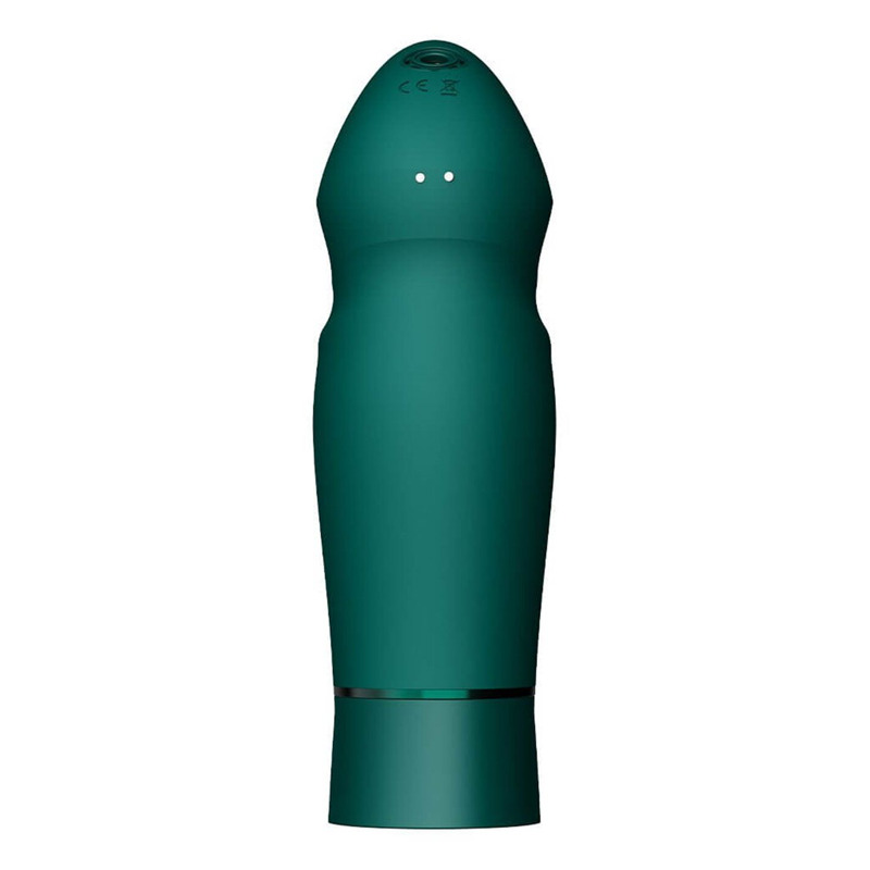 Компактная смарт секс-машина Zalo – Sesh Turquoise Green, 2 насадки, пульт ДУ, кристалл Swarovski