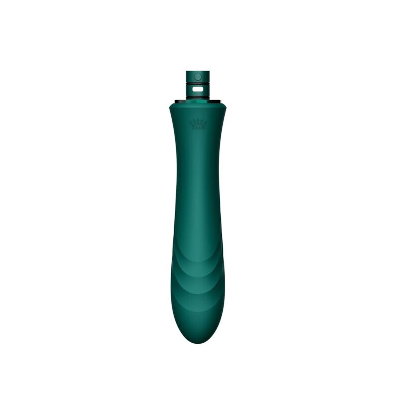 Компактная смарт секс-машина Zalo – Sesh Turquoise Green, 2 насадки, пульт ДУ, кристалл Swarovski