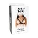 Женская портупея украшенная кольцами Art of Sex - Geneva, цвет Черный, Натуральная кожа, размер L-2X
