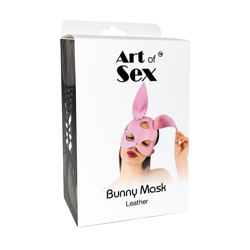 Кожаная маска Зайки Art of Sex - Bunny mask, цвет Белый
