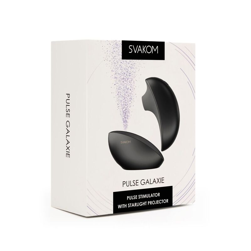 Вакуумный клиторальный смарт-стимулятор Svakom Pulse Galaxie Midnight Black, проектор звездного неба