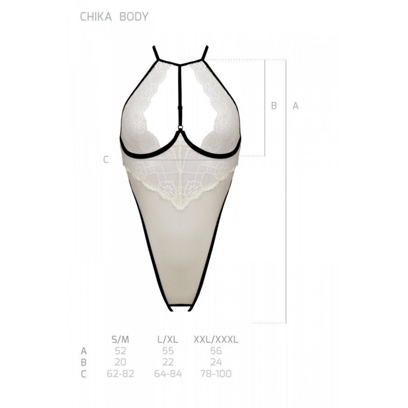 Боди с доступом Passion CHIKA BODY L/XL, cream