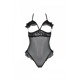 Эротическое боди Passion DOLLY BODY, S/M, black, с открытыми чашками