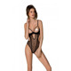 Эротическое боди Passion MARINA BODY, L/XL, black, с открытыми чашками