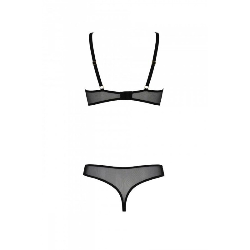 Эротическое боди Passion MARINA BODY, S/M, black, с открытыми чашками