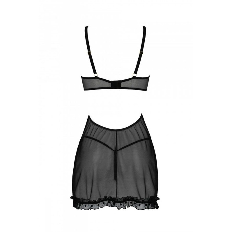 Эротический пеньюар Passion MARINA CHEMISE, L/XL, black