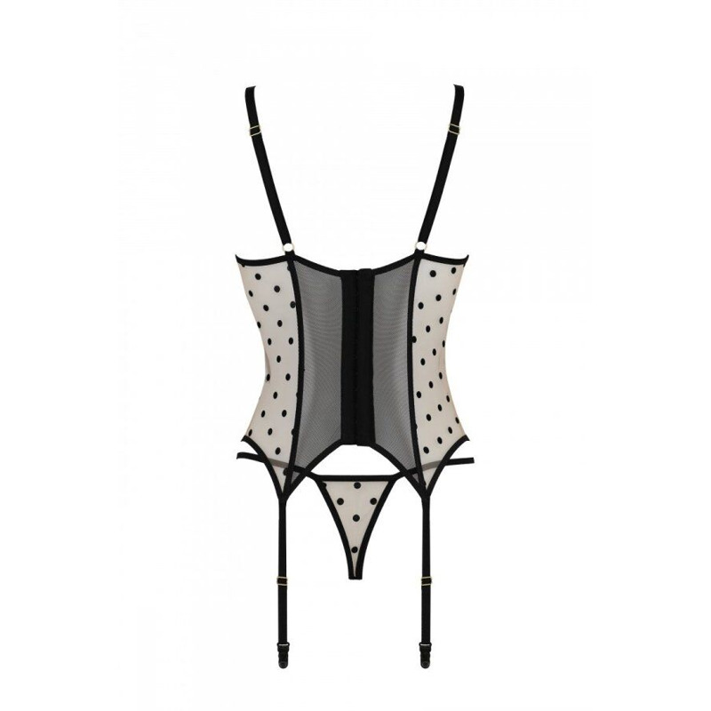 Корсет Passion MARINA CORSET, S/M, beige, с открытыми чашками